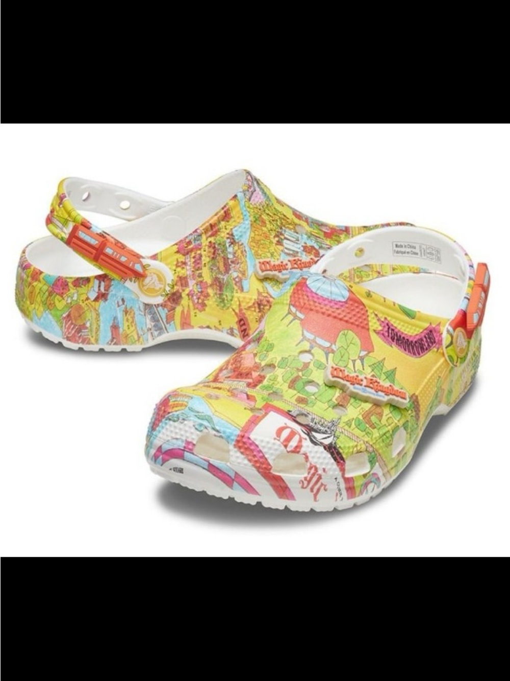 Disney Walt Disney World 50th Anniversary crocs with park map print Size 12